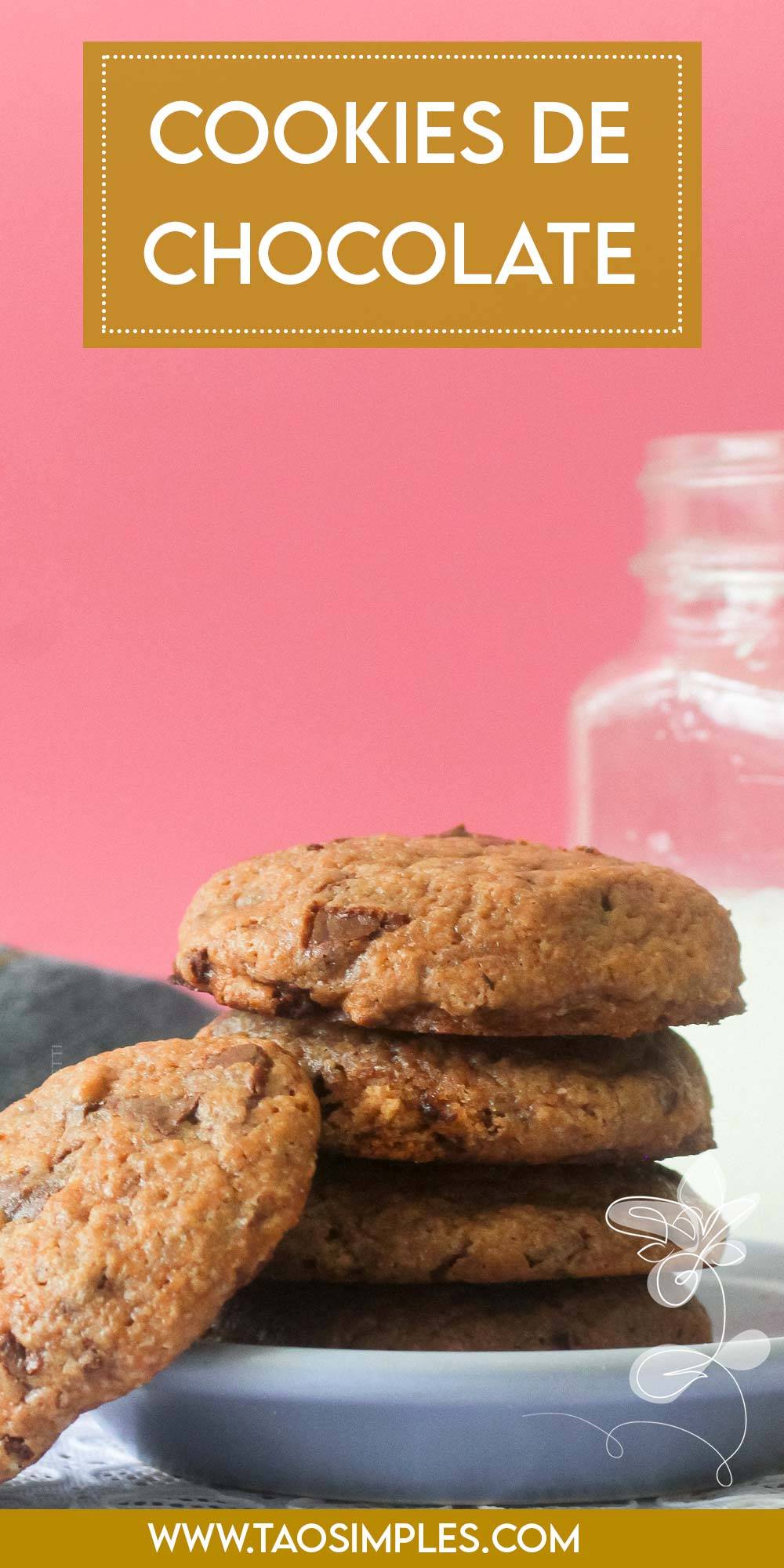 Receita de Cookies de Chocolate Americano - faça biscoito com gotas de chocolate para o lanche da tarde da criançada.