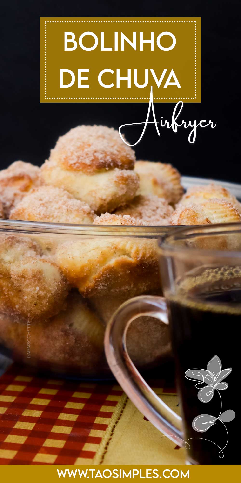 Receita de Bolinho de Chuva na AirFryer - delicioso para um fim de tarde. 